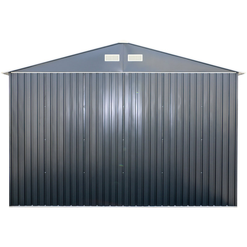 Duramax Dark Gray 12' x 26' Metal Garage with White Trim