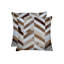 (Ensemble de deux) Coussins en cuir de vache à chevrons naturels et bruns-2079216651