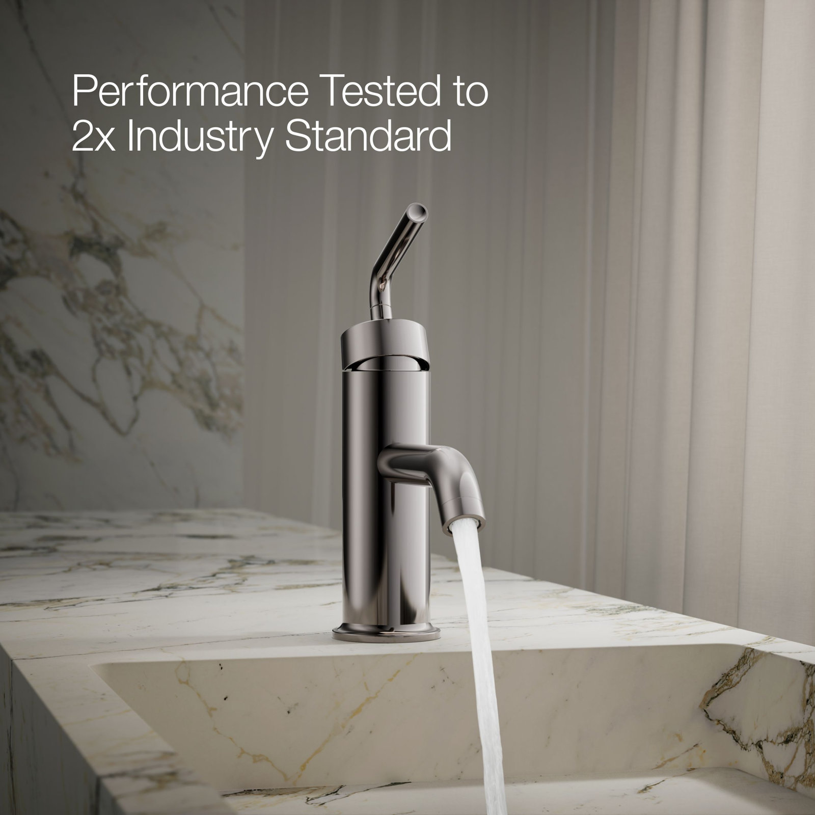 Purist Single Hole Bathroom Faucet with Drain Assembly, Vibrant Titanium