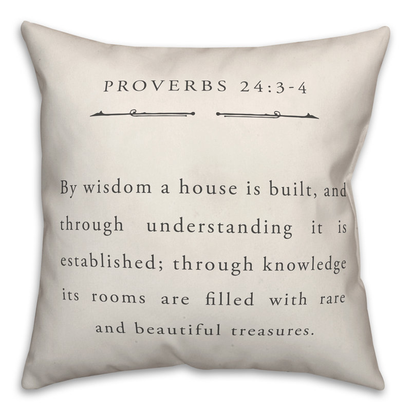 Proverbs 24 Square Pillow Cover & Insert