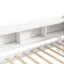 Lit simple en forme de L avec bibliothèques avec prises de courant, ports de chargement USB, deux tiroirs, blanc
