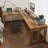 Log - style Solid Wood L - shaped Desk-1158615502