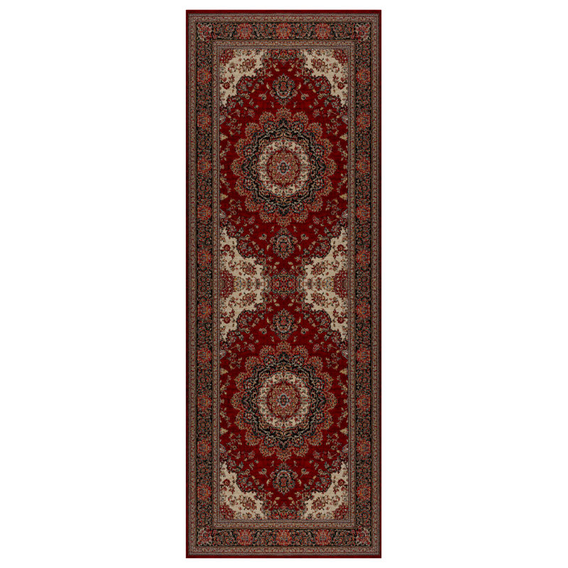 Tapis en coton imprimé chenille Guria, Tapis de couloir 4 pi x 8 pi 3 po