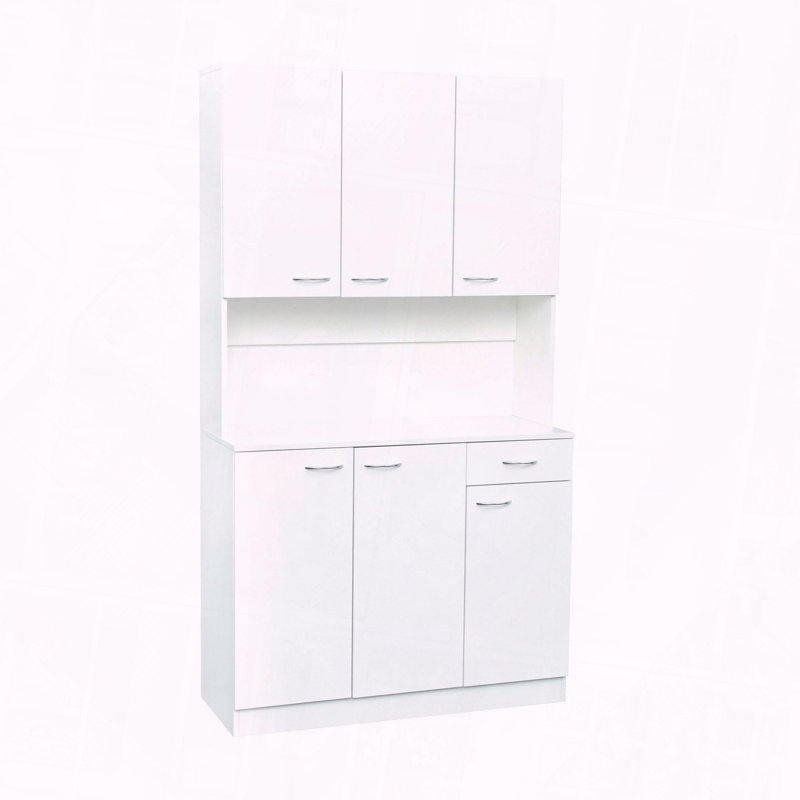 Armoire de cuisine à 6 portes avec armoire, Blanc