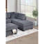 Ensemble de 3 coussins de canapé rembourrés et rembourrés en tissu velours côtelé gris foncé-610621519