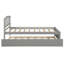 Lits simples en bois de taille compacte, plateforme grise moderne avec lit gigogne