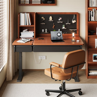 Picture color Rectangular Solid Wood Standing Desk with drawers desk