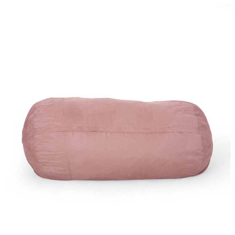  Fauteuil à billes cylindrique en microfibre rose de 8 pieds Aruba pour grand espace, moelleux et confortable, Rose