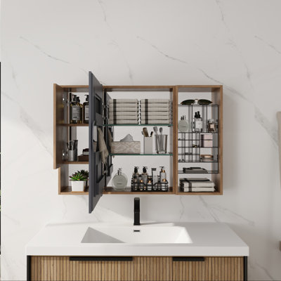 Armoire de toilette murale 41,4 pouces avec tablettes réglables