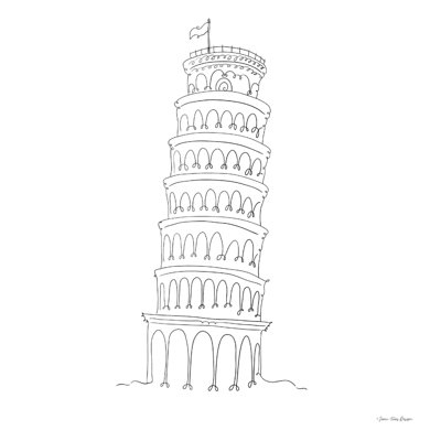 " One Line Pisa Tower Italy "
