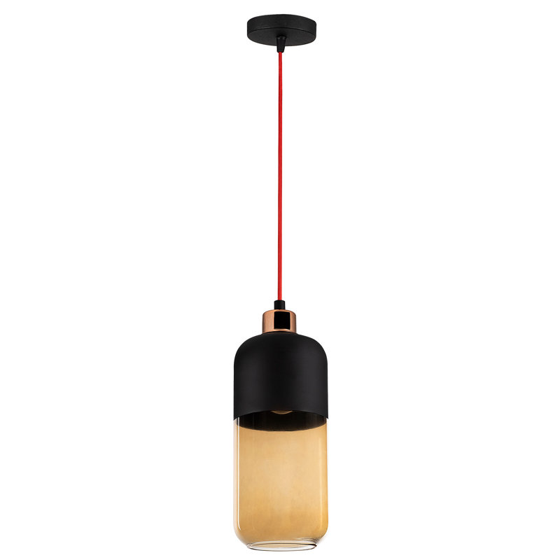 Luminaire suspendu à 1 lumière Jak, Noir / rouge