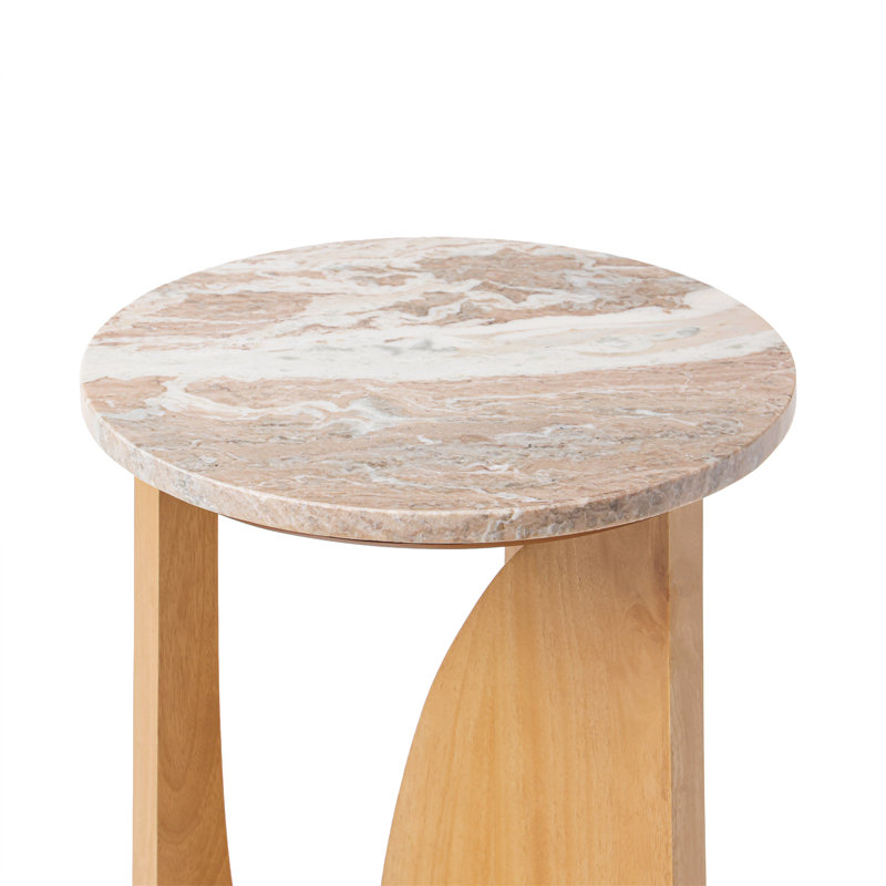 Table d'appoint en bois massif Aurelia, Toronto Marble