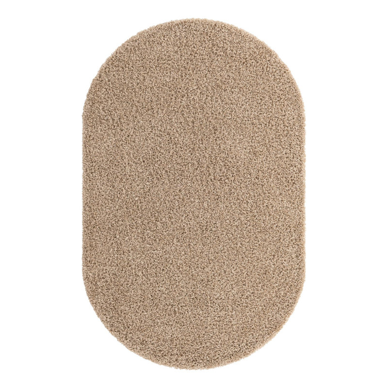 Tapis taupe pour l'intérieur uniquement Santoya, Ovale 5 pi 3 po x 8 pi