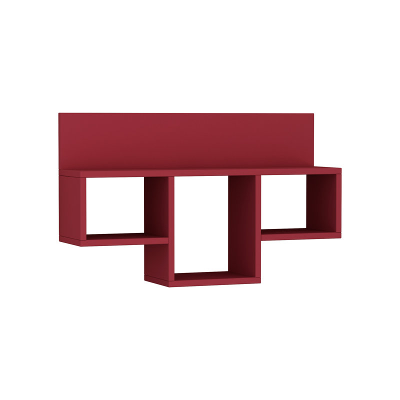 4 Piece Floating Shelf, Burgundy
