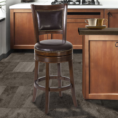 Helkai Swivel Upholstered Counter Stool