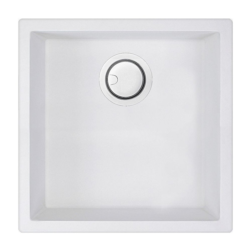 Zero 17.953'' L Single Bowl Granite Kitchen Sink, Total White