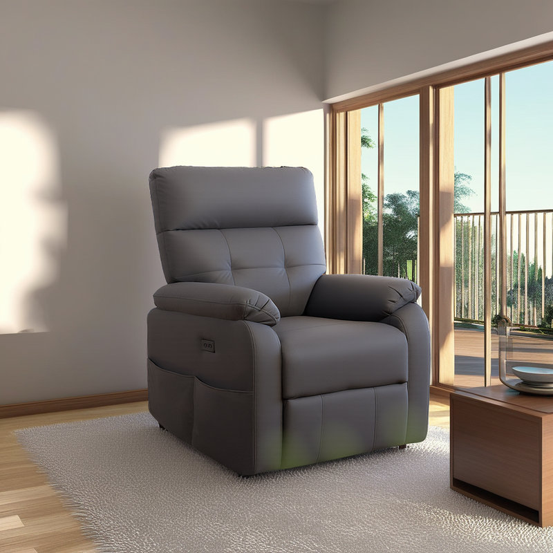 Fauteuil inclinable électrique pivotant à 270 ° - commande à bouton tactile - charge USB - support moelleux - assemblage facile?