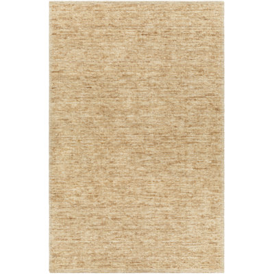 Viera Wool Striped Area Rug in Camel, Beige