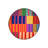 Multicolored Striped Geometric Patterned Round Woven Base Modern Decorative Carpet-693568350