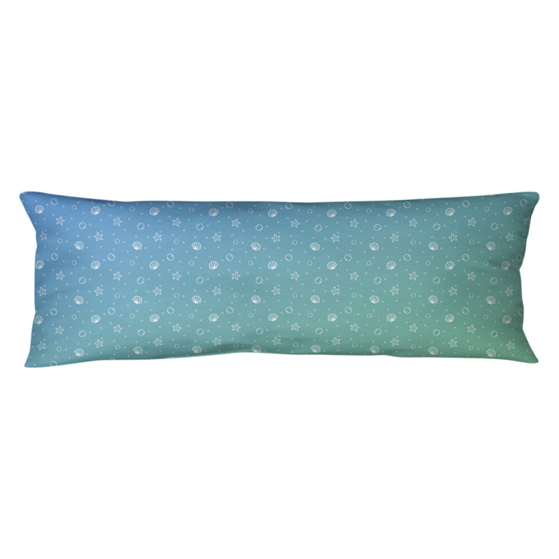 Katelyn Elizabeth Polyfill Body Pillow, Green/Blue, Seashell Pattern
