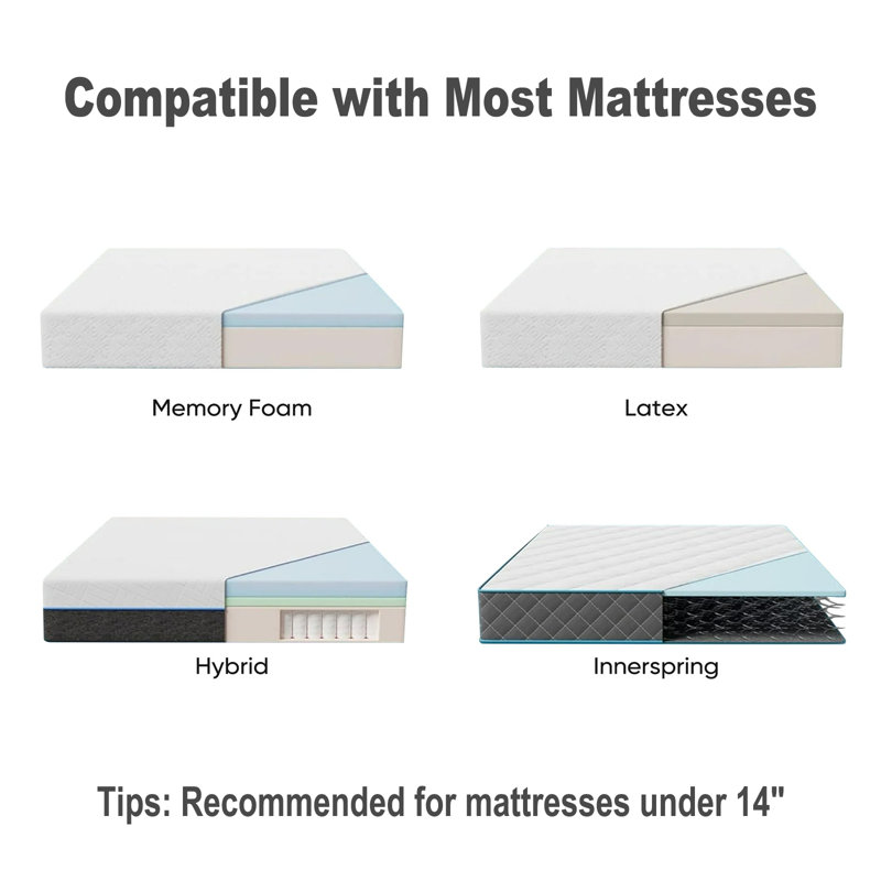 Taha  Adjustable Bed Base with Massage-APP Connects Adjustable Bed Frame with 4 Height Options, Wireless Control Adjustable Bed with Under-Bed Nightlight