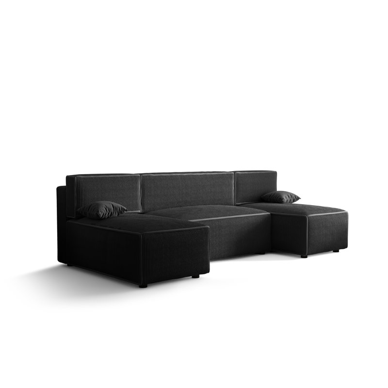 Carie 5 Seater Corner Sofa , Black