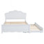 Full Size Platform Bed With Headboard And Twin Size Trundle, Bedframe