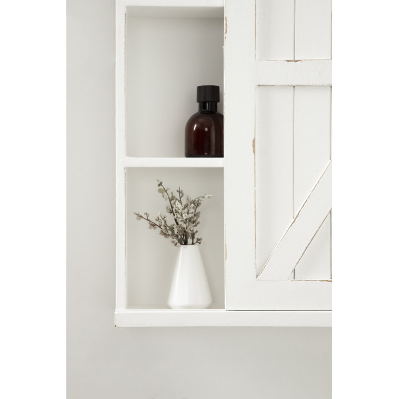 Enora 21.65'' W 27.55'' H Surface Medicine Cabinet Mirror 3 Fixed, White