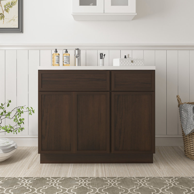 Base de meuble-lavabo simple 39 po seulement, Brun