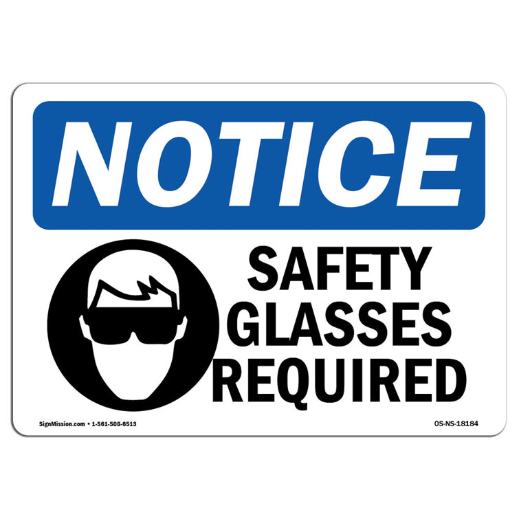 SignMission Safety Glasses Required Sign | Wayfair