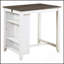 Ensemble de comptoir 3 pièces blanc et gris de style transitionnel avec tablette, ports USB et chaises rembourrées en tissu pour un repas moderne-2107566194-2107566195