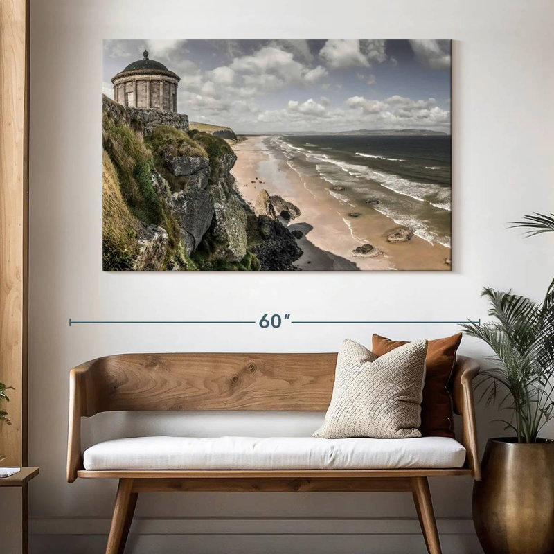 Temple Russ Mussenden près de la falaise, H 34 po x l 51 po