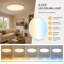Plafonnier encastré 12 pouces DEL, plafonniers à température de couleur réglable 2700K-6500K 5 lumières, plafonnier à profil bas 24W 3200LM pour la cuisine de la chambre à coucher, couloir