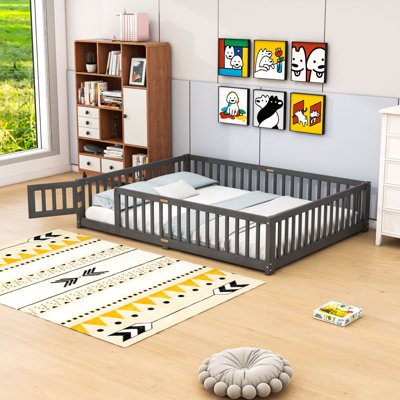 Floor Bed with Safety Guardrails
