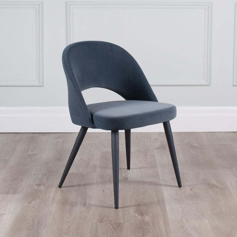 Kanthan 18'' H Velvet Upholstered Side Chair, Gray, Black