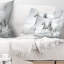 Courir, chevaux blancs - Coussin décoratif à imprimé animal