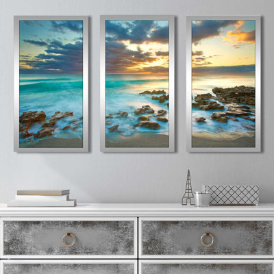 "Ocean Sunrise" par Patrick Zephyr - Photographie de cadre 3 pièces
