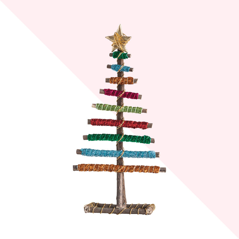 Christmas Tabletop Tree, 11.25" H x 6" W x 2.25" D