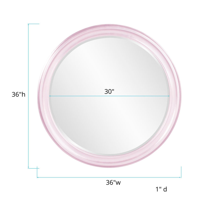 Talvi Wood Round Wall Mirror, Lilac