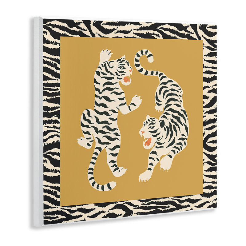 Plaque murale Boho Twin Tiger Stripes, design par Karolina Sato