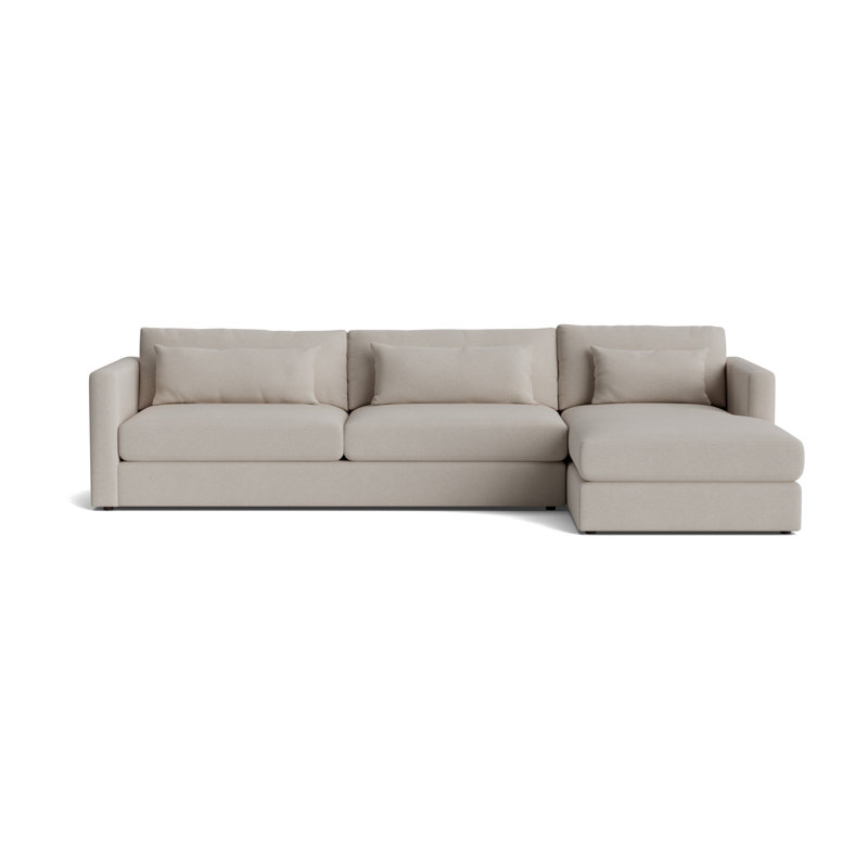 Haywood Right Chaise Sectional, Performance Boucle - Dove Gray
