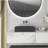 19.68'' Concrete Vessel Rectangular Modern Dark Gray With Patterns Bathroom Sink