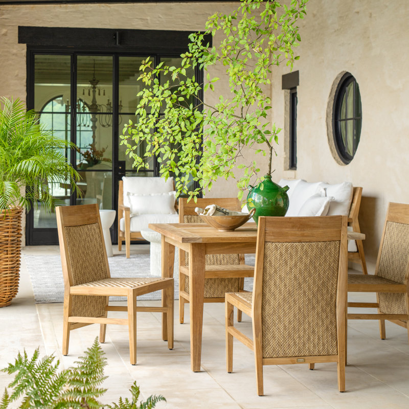 Club Teak Outdoor Dining Table, Natural Teak