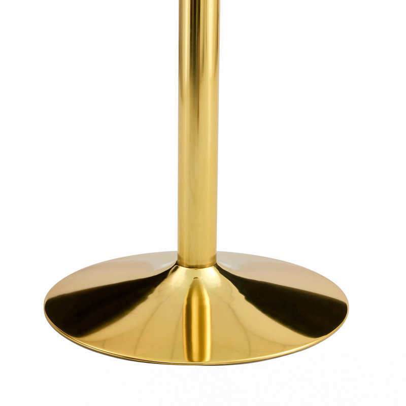 Glass Dining Table, 29.5" H x 35" L x 35" W, Gold