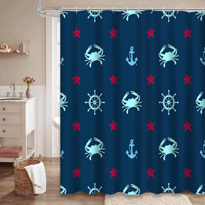 Rideau de douche sans couture avec 12 crochets