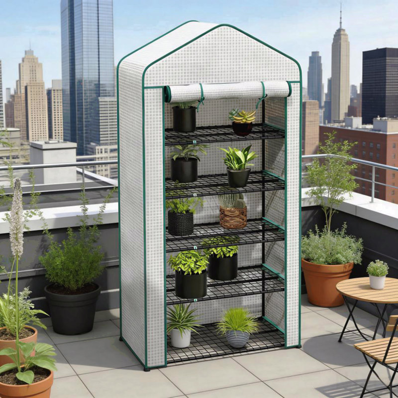 Small Portable Greenhouse,Convenient Mini Greenhouse, Green/White
