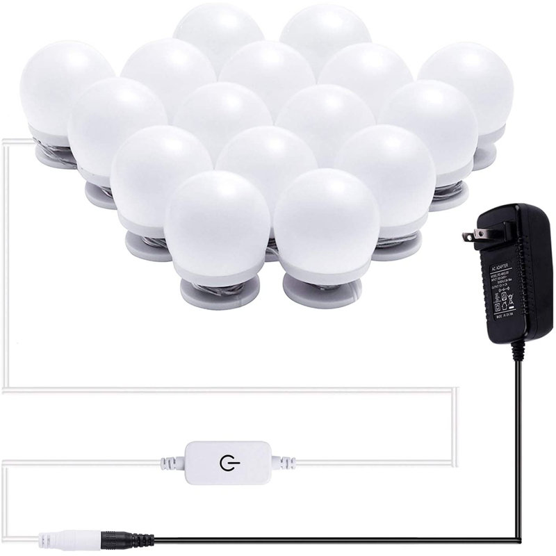 16-Light Hollywood Style Color Changeable LED Vanity Makeup Lights