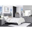 Lit en bois avec tête de lit tapissier grise, meubles de chambre à coucher essentiels, lit, tête de lit-950684943