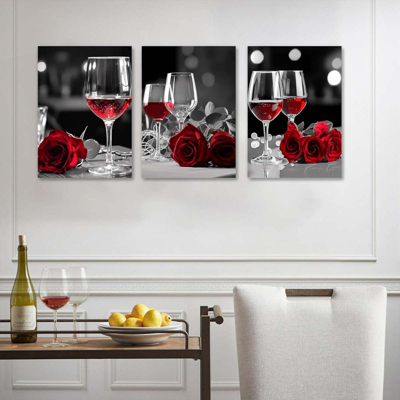 3 Piece Wrapped Canvas Print, 60 cm H x 40 cm W