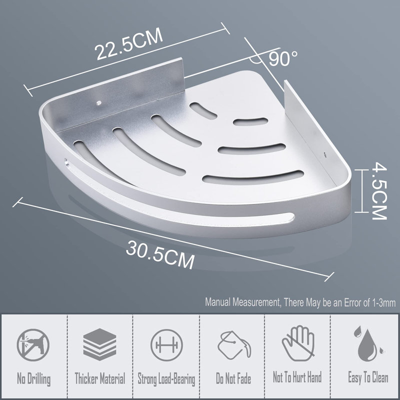 Anders Shower Shelf, Bright Silver